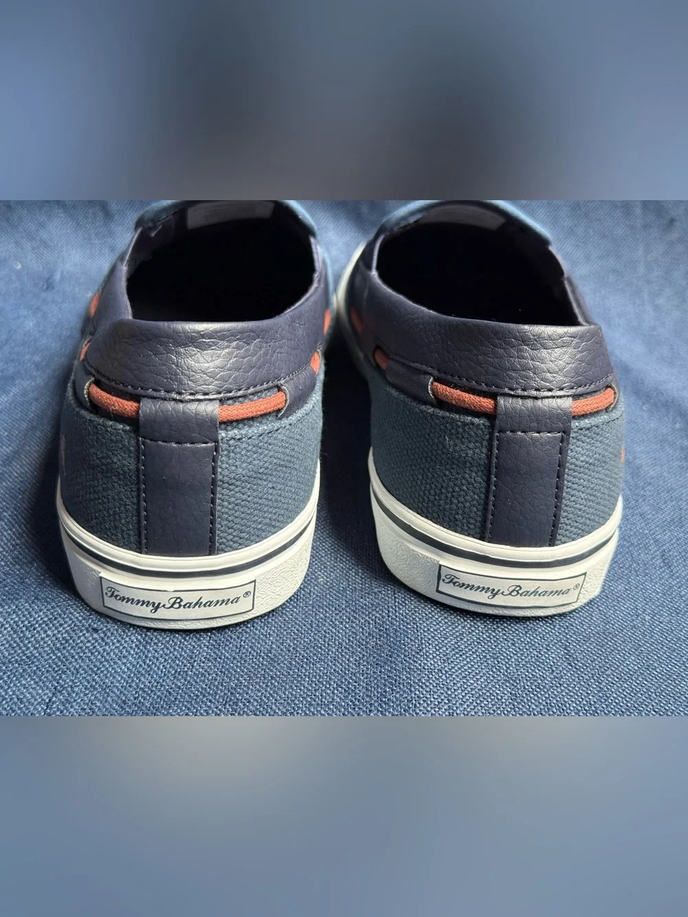 Tommy Bahama Exodus Mesh Slip On Loafer Shoes Navy Blue Boat Sneakers Men  13